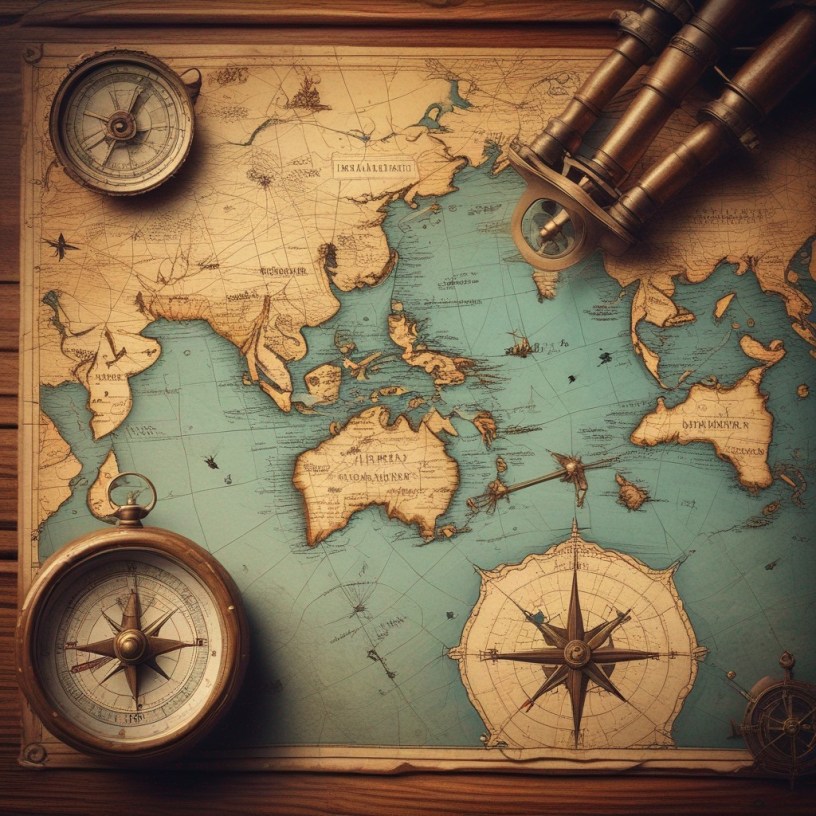 AI rendering on an ancient navigation map.